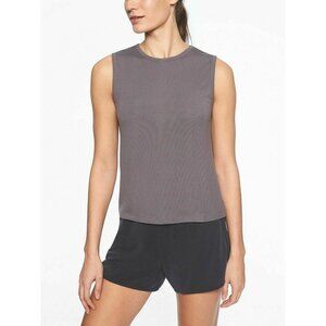 Athleta Revive Rib Crop Tank Silver Bells Grey